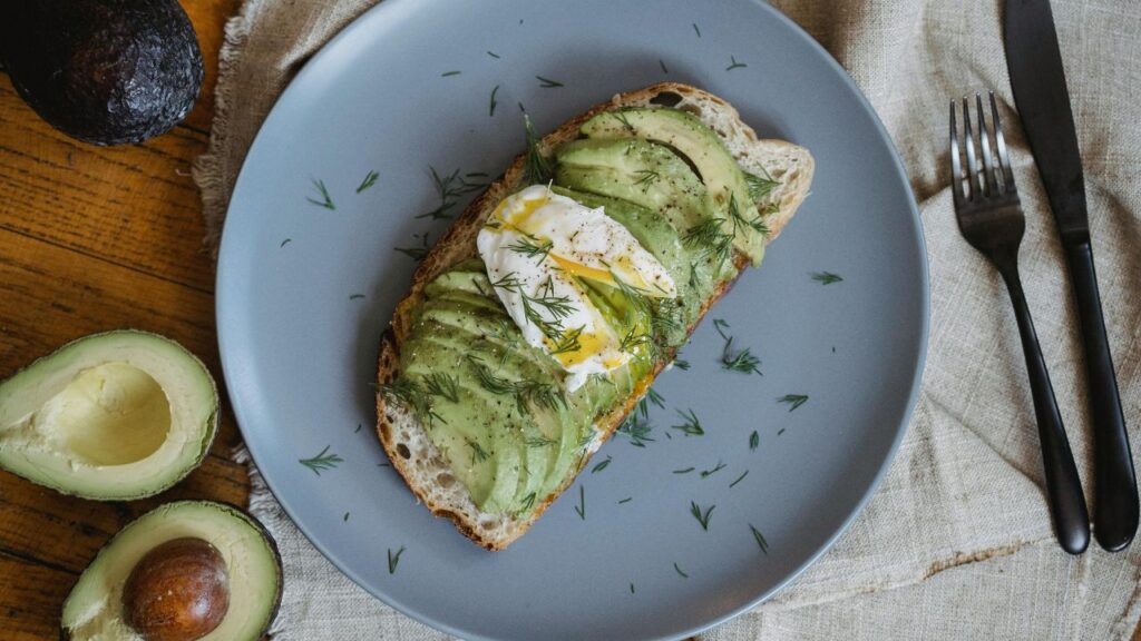 Avocado toast with a poached egg