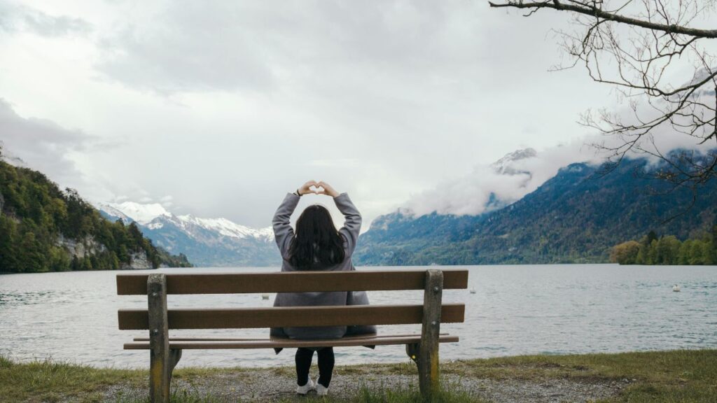 Woman Sitting on Bench