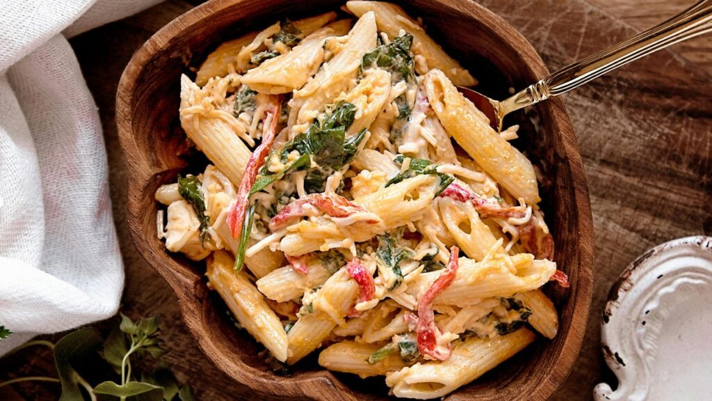 Cooked Pasta on Brown Wooden Bowl