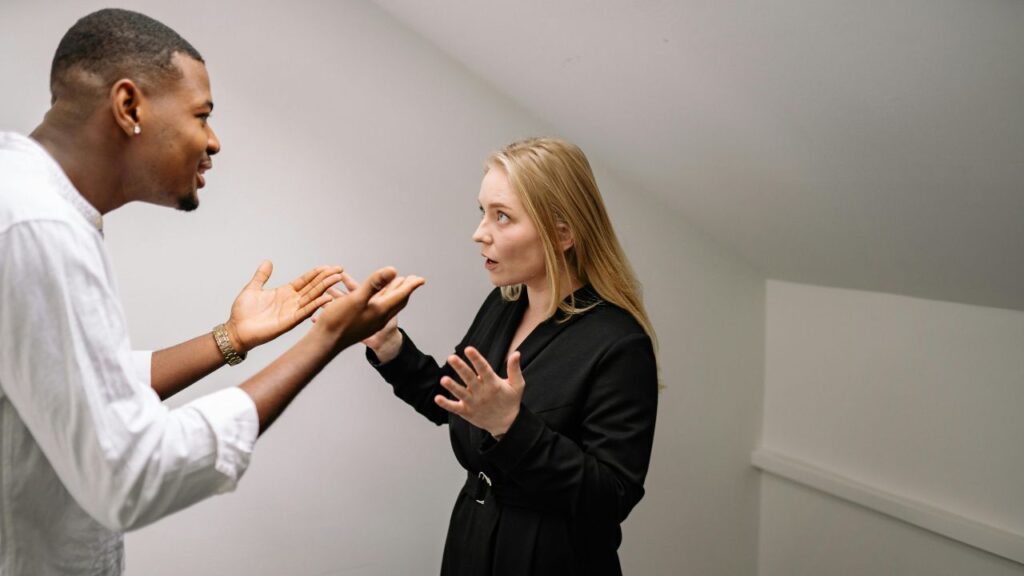 A Man and Woman Arguing Each Other