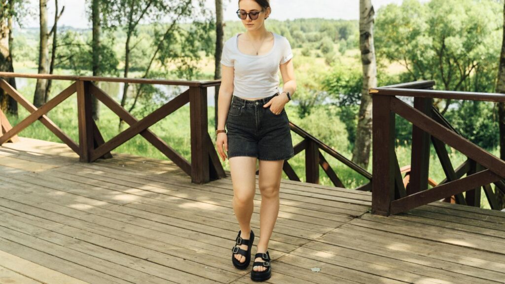 Woman Wearing Sandals in Summer
