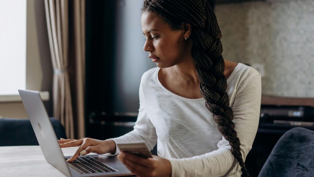 A Woman Using a Laptop