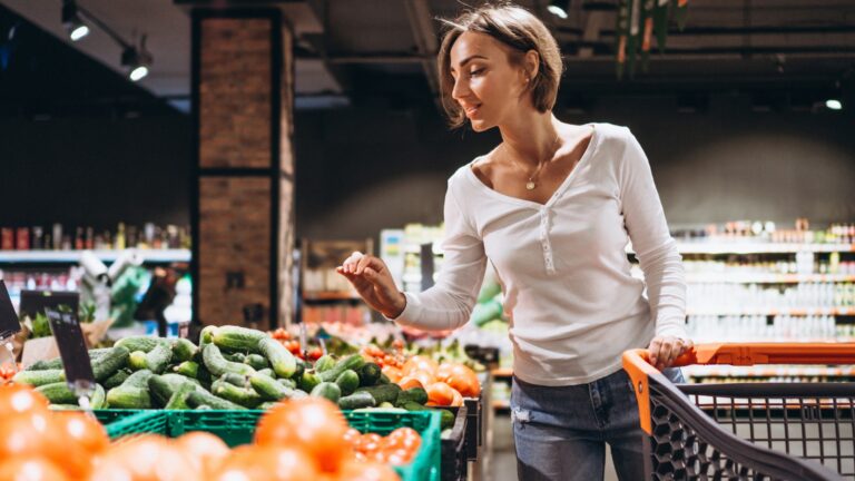 Woman shopping at the grocery store