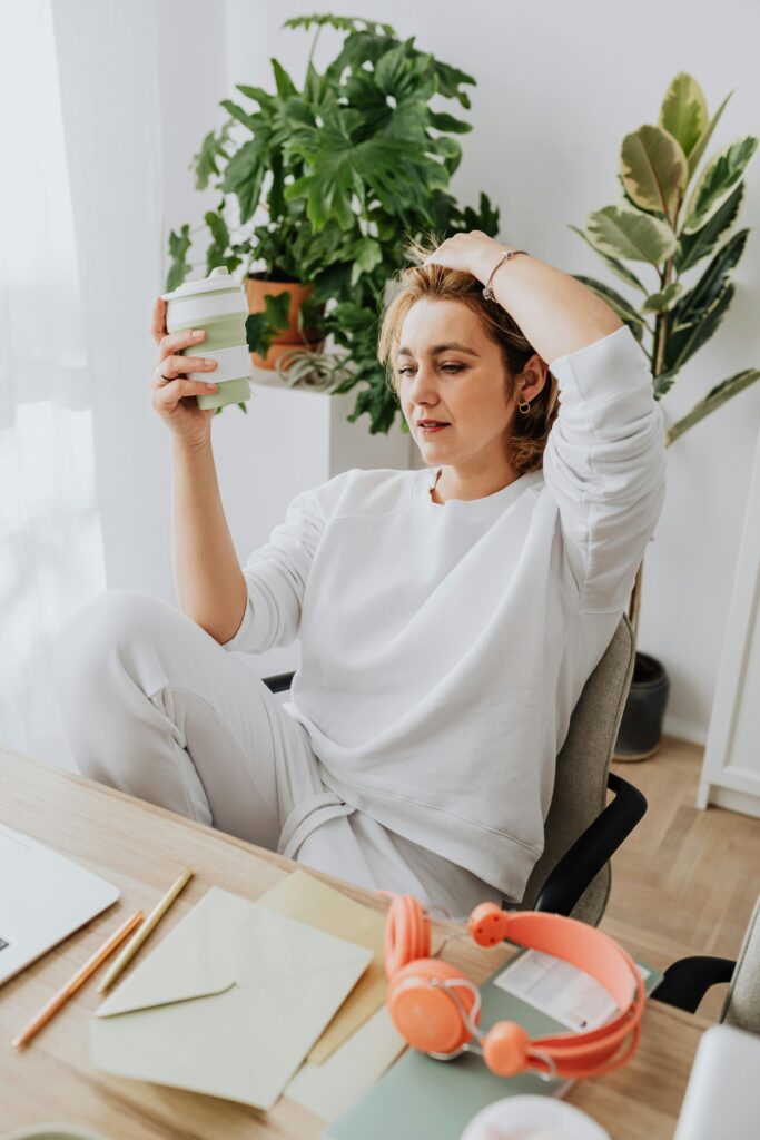 woman relaxing taking a break
