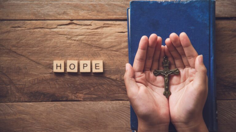 Human hands open palm of Christian for blessings and hopes Pray to God