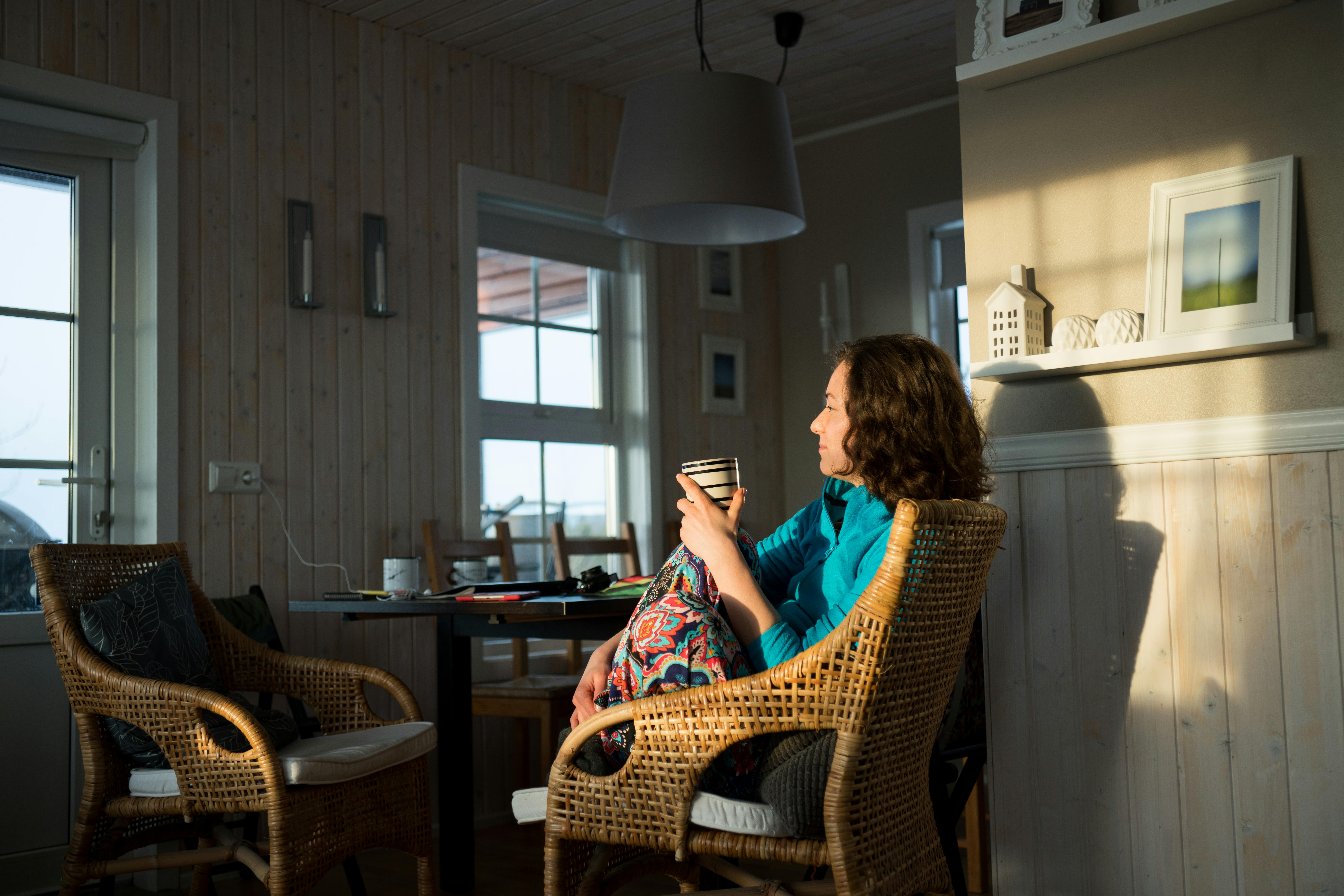 woman at home relaxing