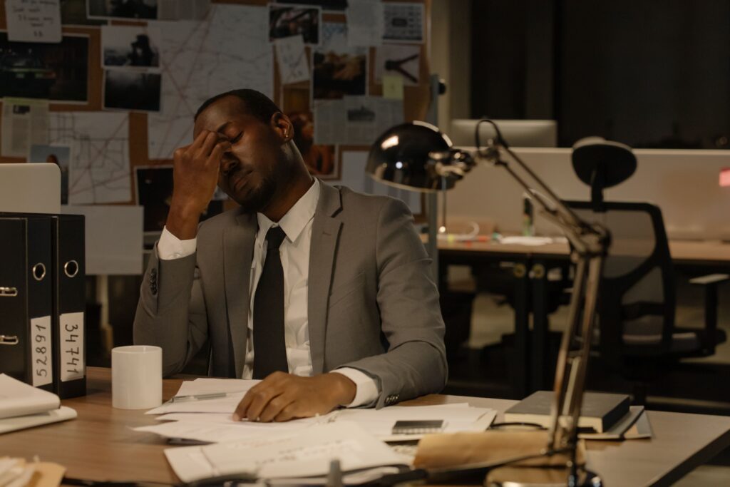 tired, overworked man