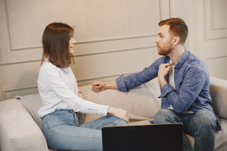 couple talking in agreement