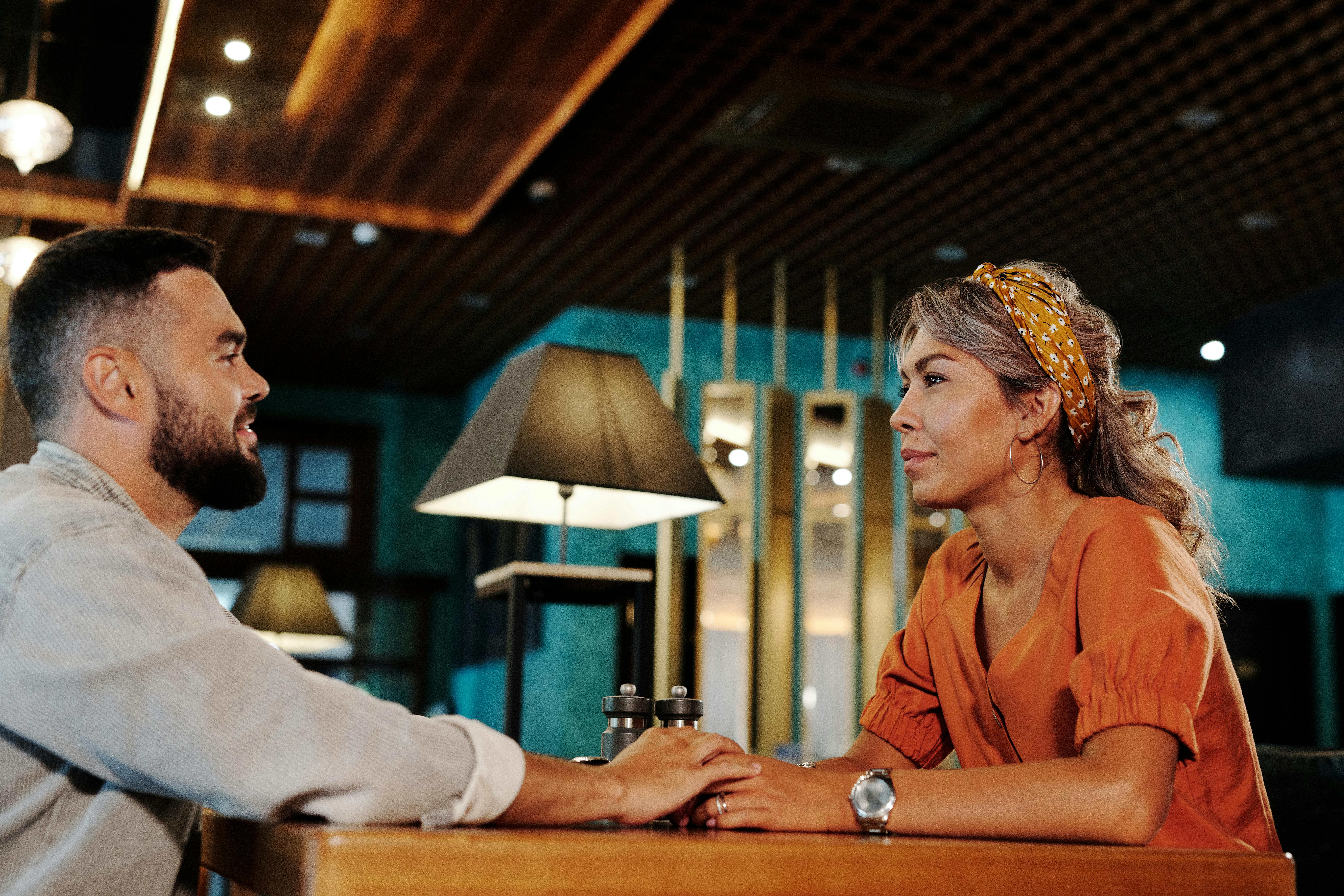 couple on date night having serious discussion