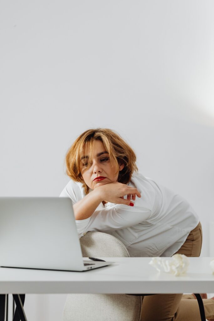 resentful, tired woman