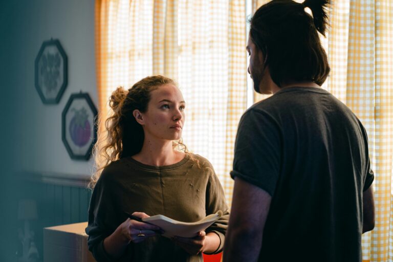 husband and wife having serious discussion