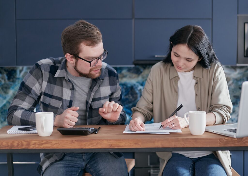 husband and wife agreeing on chore list