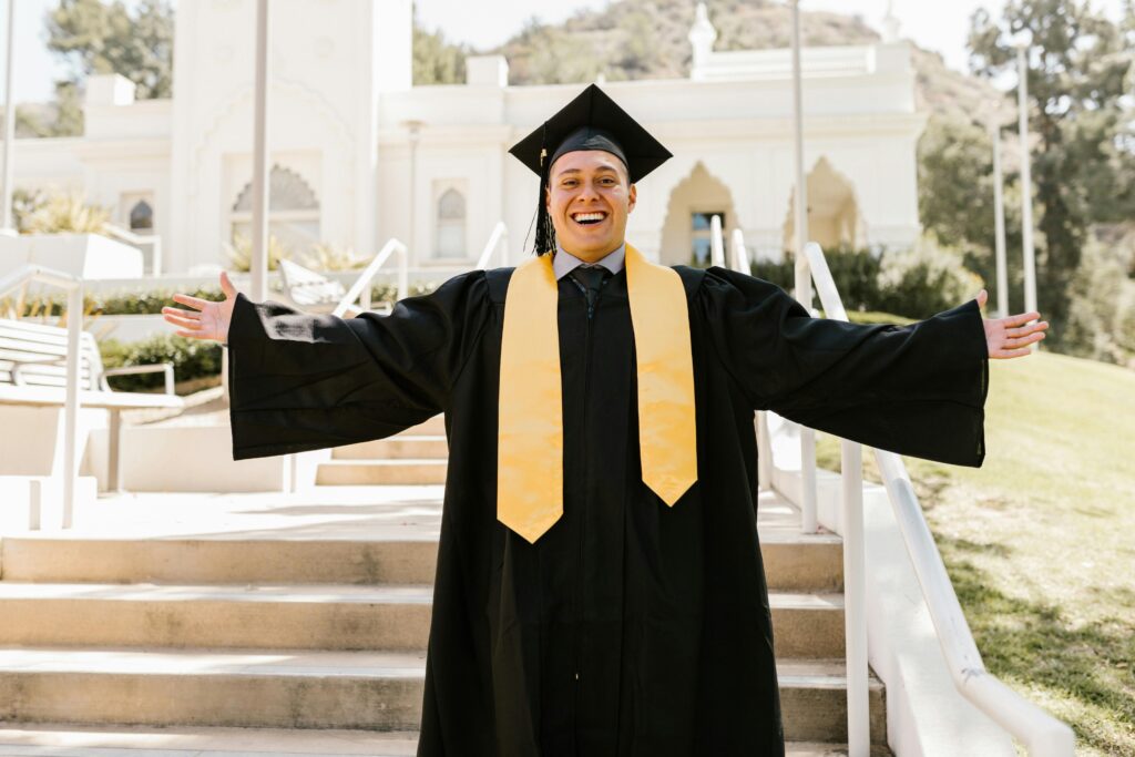 man graduating college