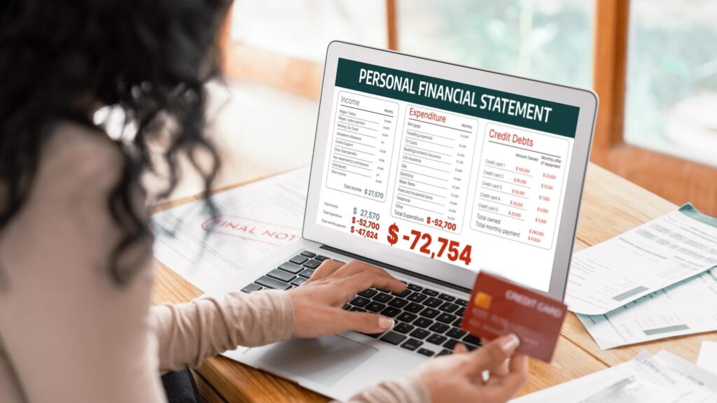 Stressed young woman has financial problems with credit card debt to pay crucial show concept of bad personal money and mortgage pay management crisis