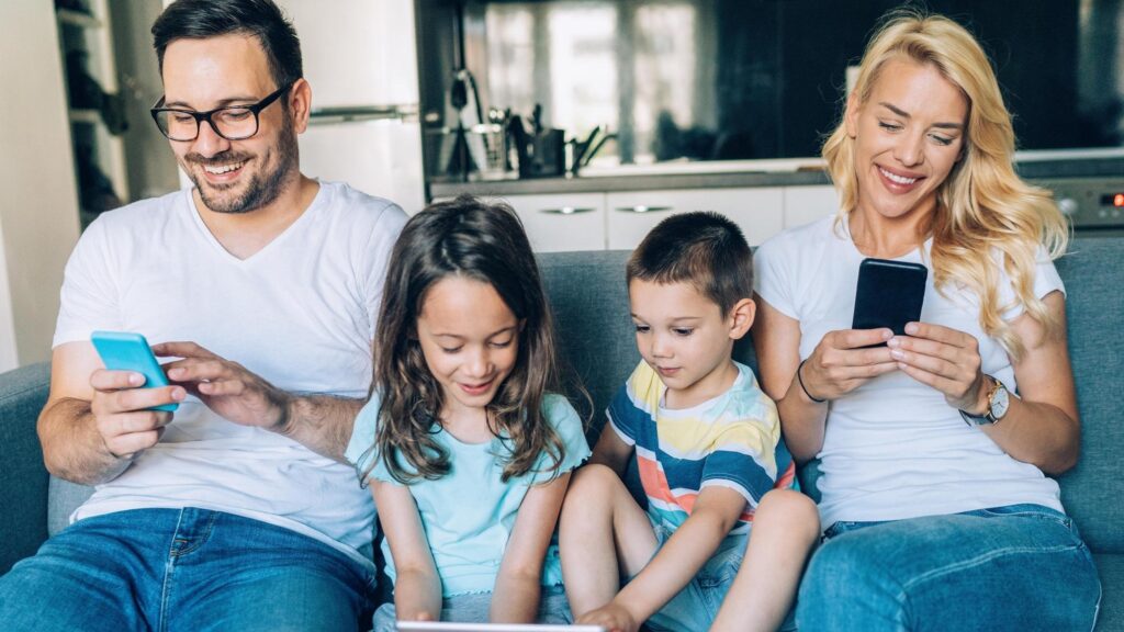 Family spending time together at home
