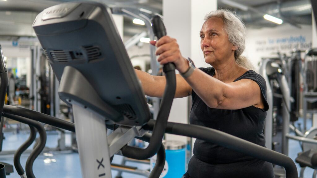 a person working out in a gym