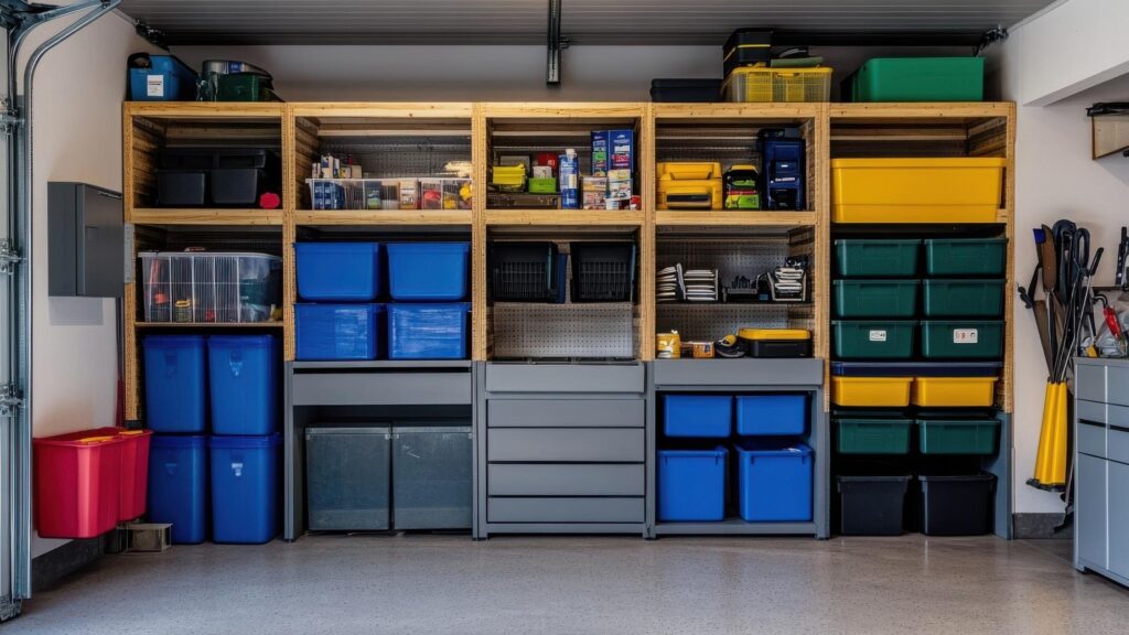 Innovative Modular Garage Storage Units with Bins for Organized Spaces