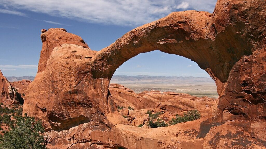 Double-O-Arch in Arches National Park in Southwestern USA