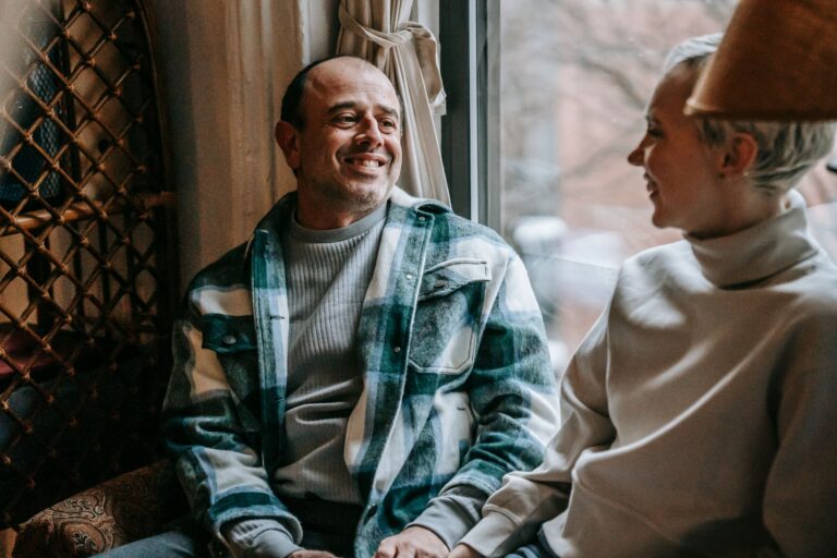 husband and wife sharing a conversation