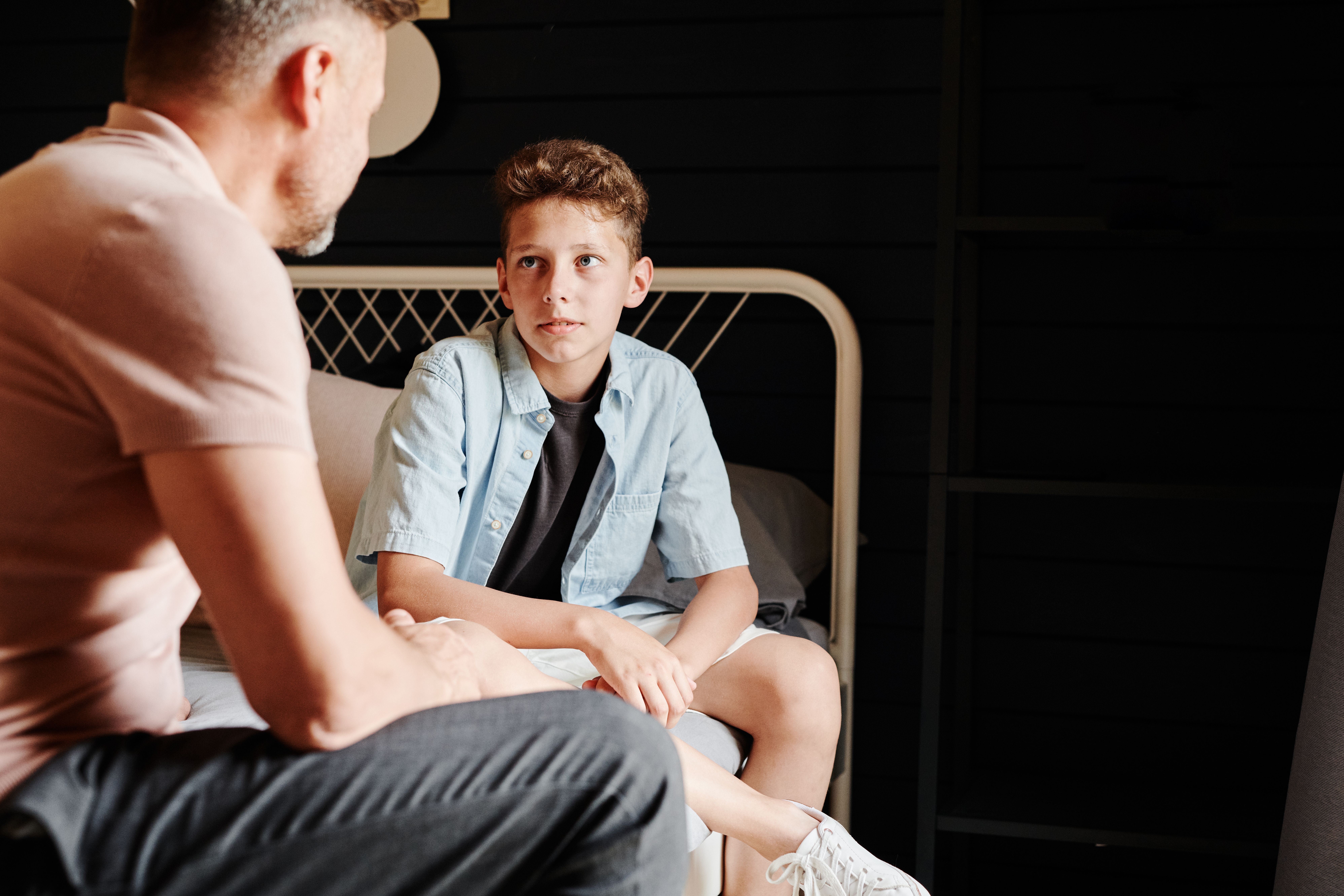 parent and child talking