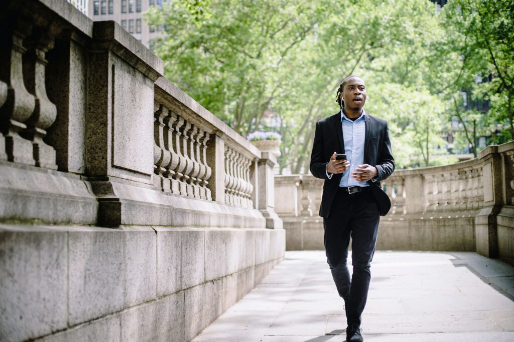 man taking a walk