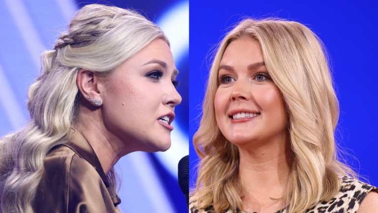 Erika Kirk Celebrates Karoline Leavitt's Legacy As Youngest White House Press Secretary In History, Calling Her "So Proud" As She Steps Away From The Podium