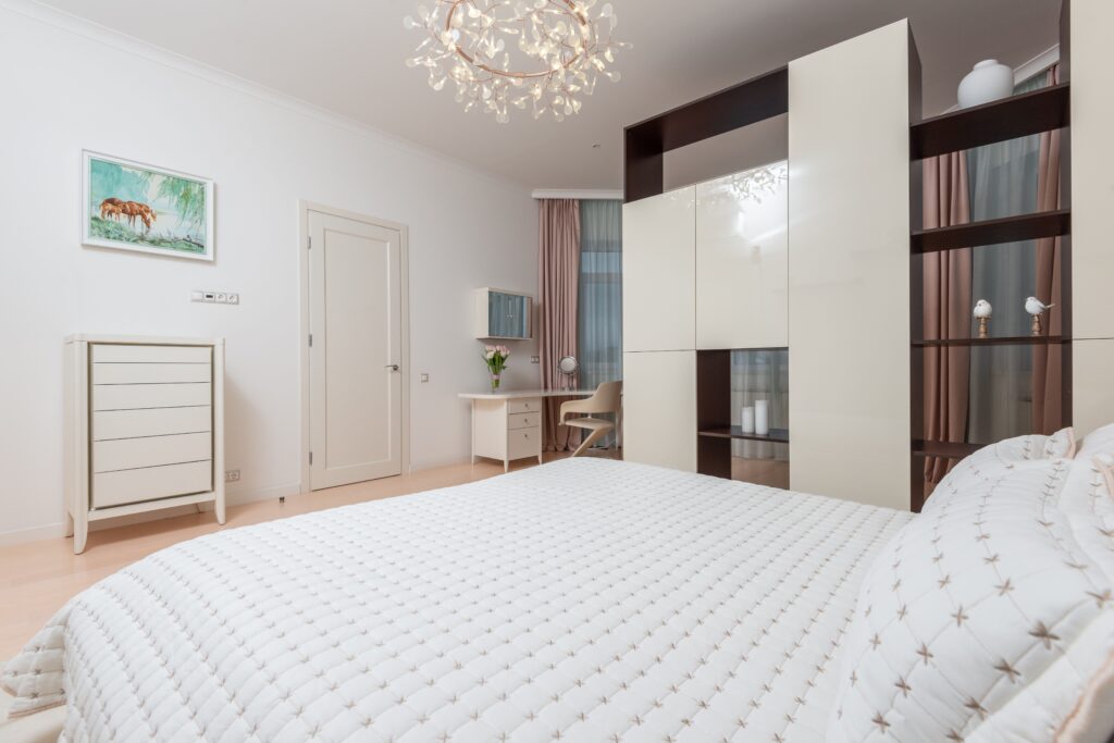 bedroom with bright light