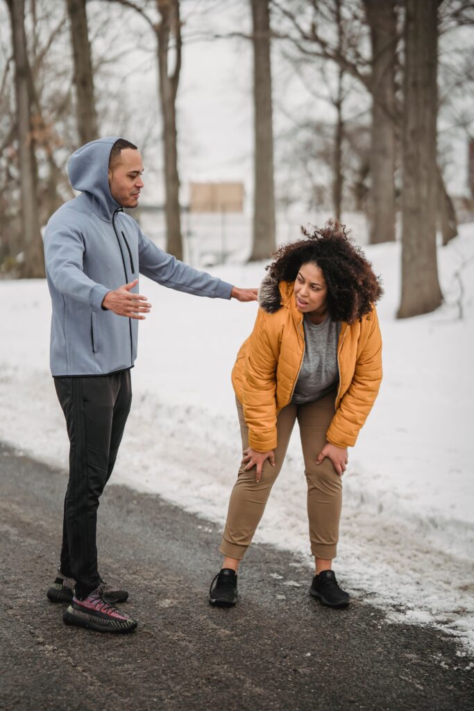 person having trouble walking