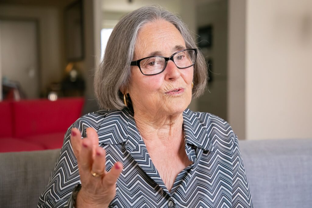 older woman talking