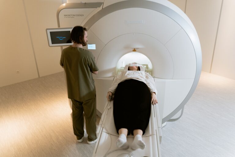 woman over 40 years old having an mri