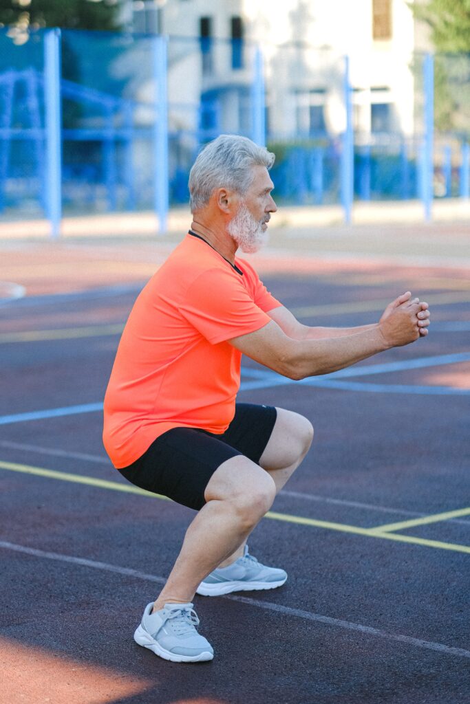 man doing squats