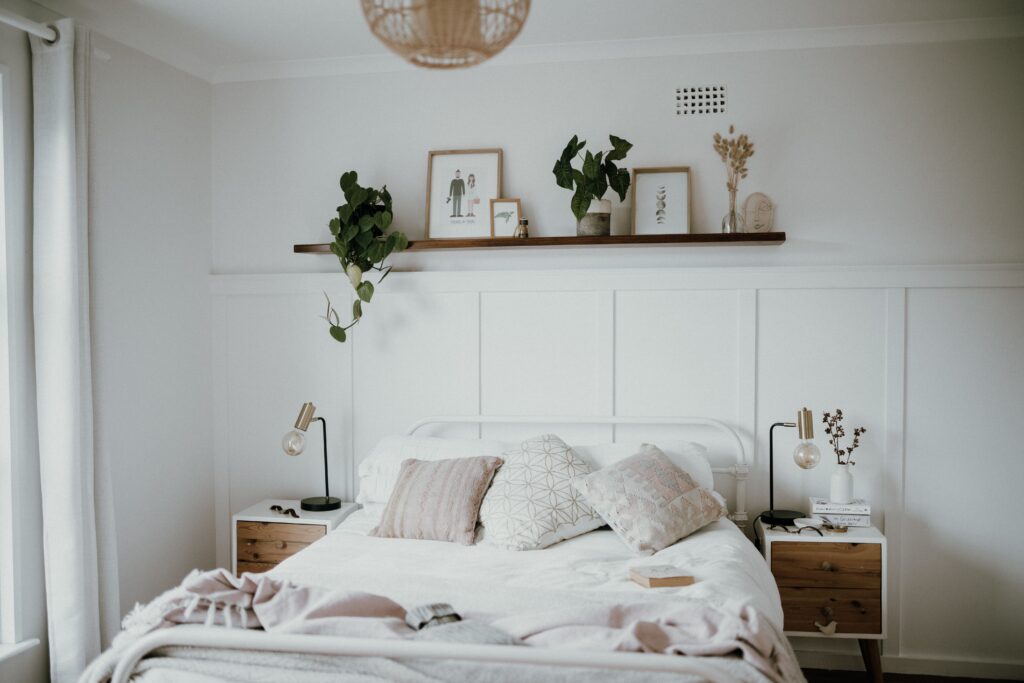 wall shelf in bedroom