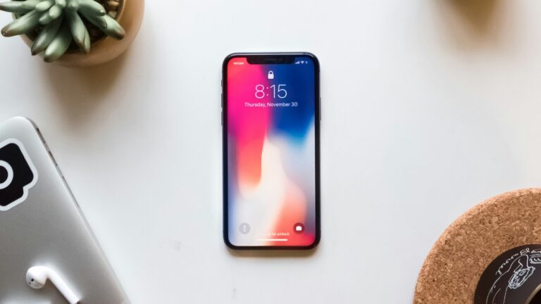 space gray iPhone X near green succulent