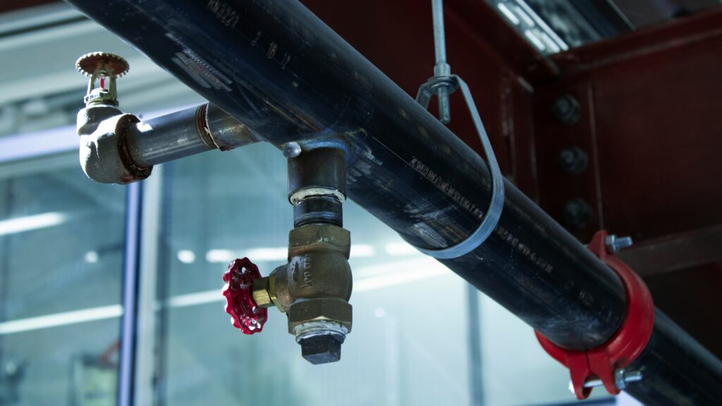a couple of pipes connected to a building