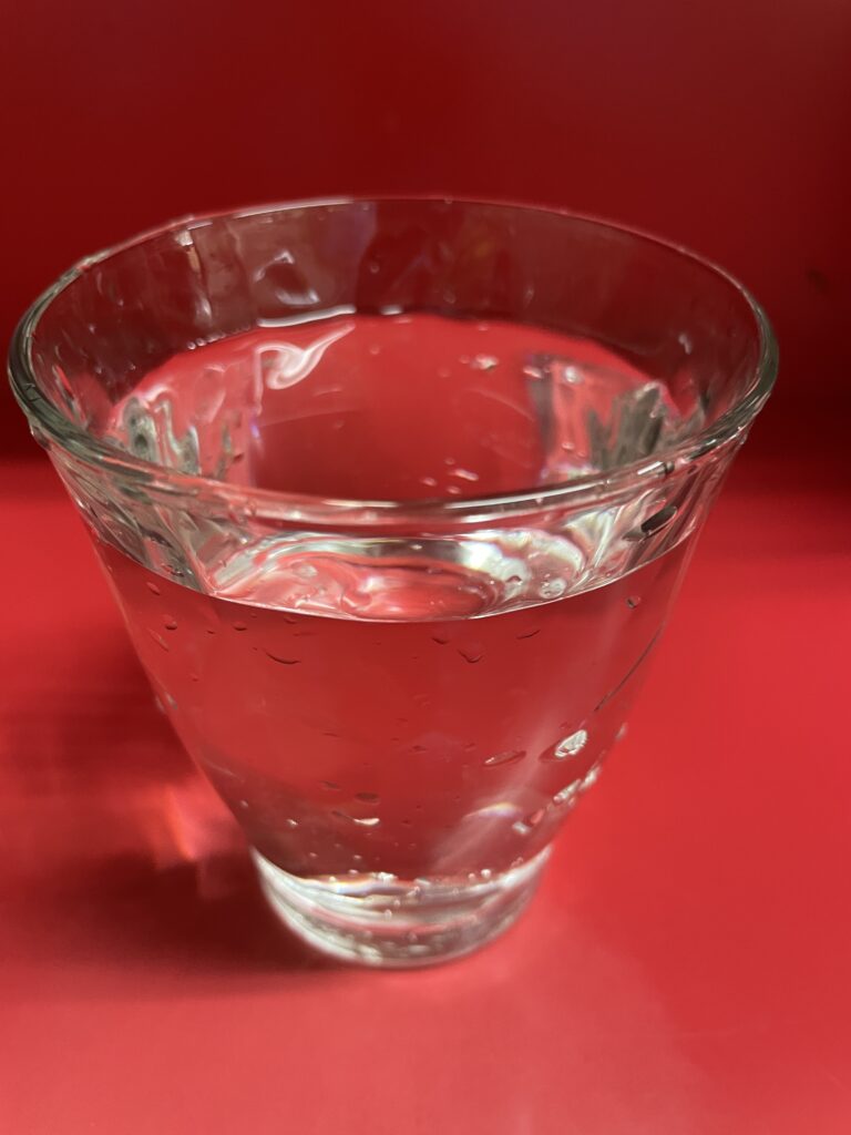 A full glass of water