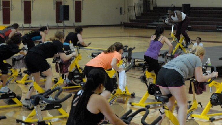 Group dance fitness class, generic topical stand-in
