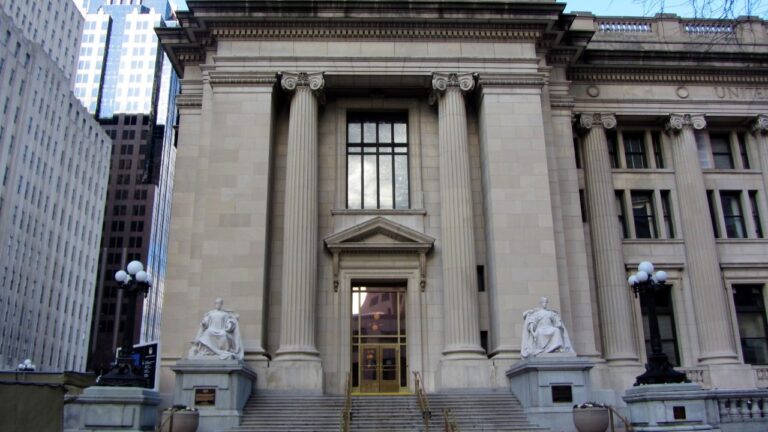 Exterior of a federal courthouse building