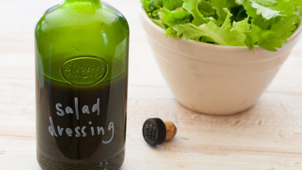 Bottle of salad dressing