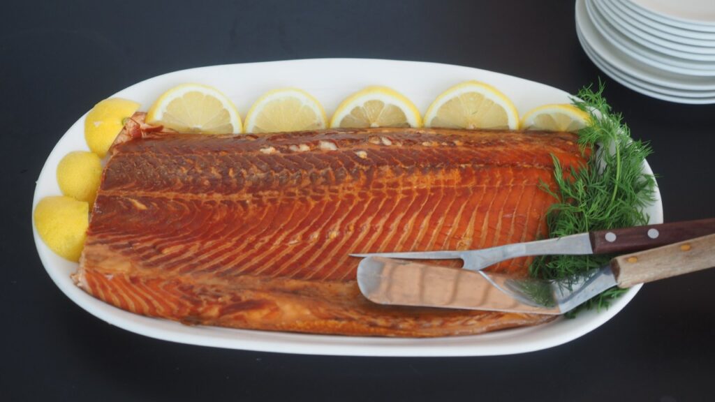 Smoked salmon seafood