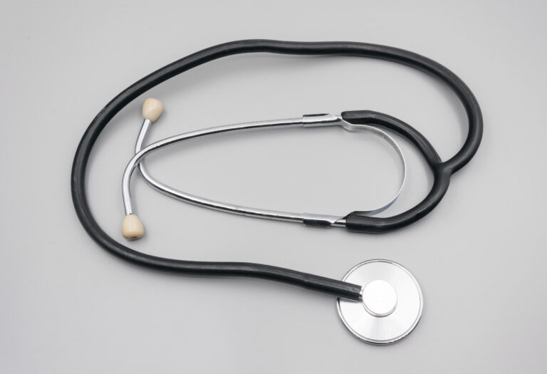 Closeup of a stethoscope